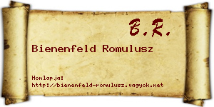 Bienenfeld Romulusz névjegykártya